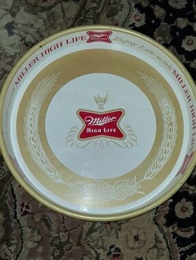 Miller High Life Gold & White Serving Tray